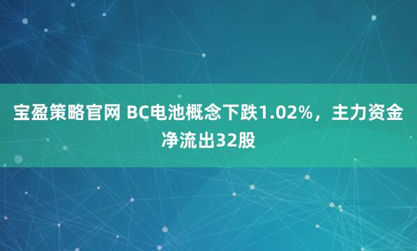 宝盈策略官网 BC电池概念下跌1.02%，主力资金净流出32股